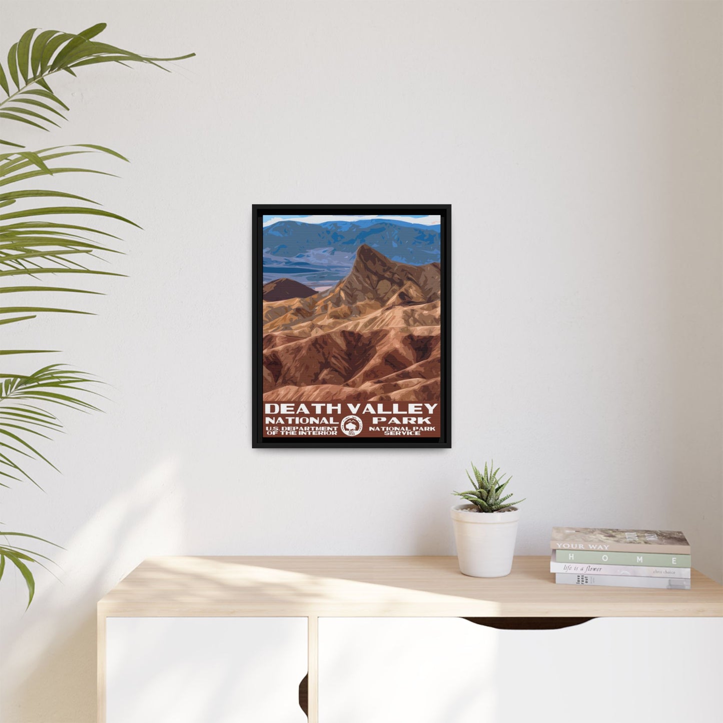 Death Valley National Park Framed Canvas - WPA Poster Zabriskie Point