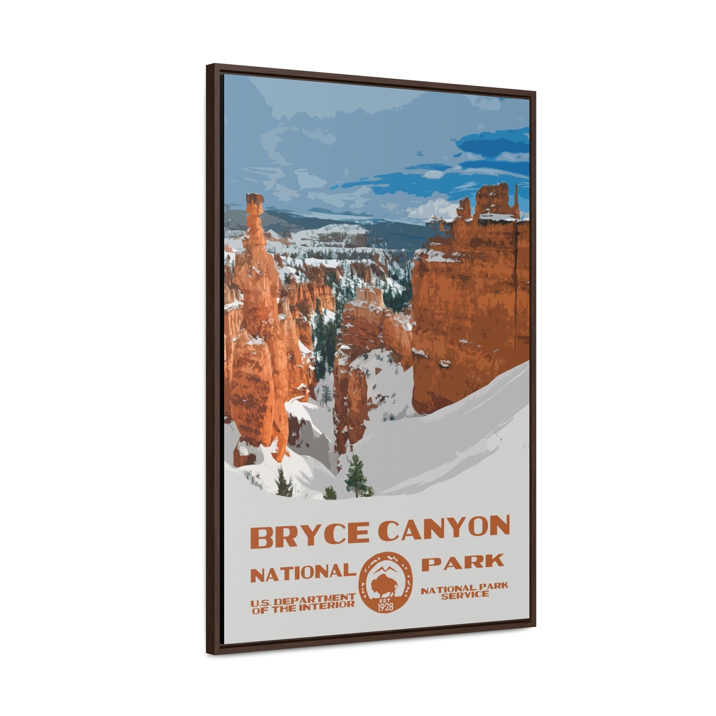 Bryce Canyon National Park Framed Canvas - WPA Poster