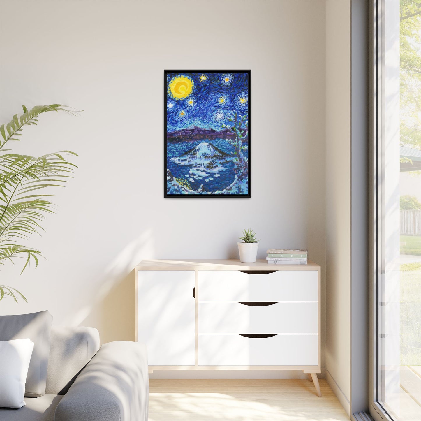 Crater Lake National Park Framed Canvas - The Starry Night