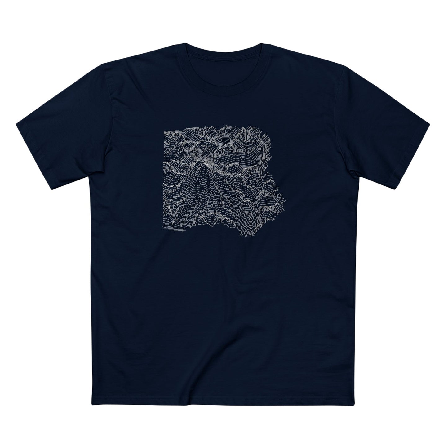 Mount Rainier National Park T-Shirt - Topographical Lines in Navy