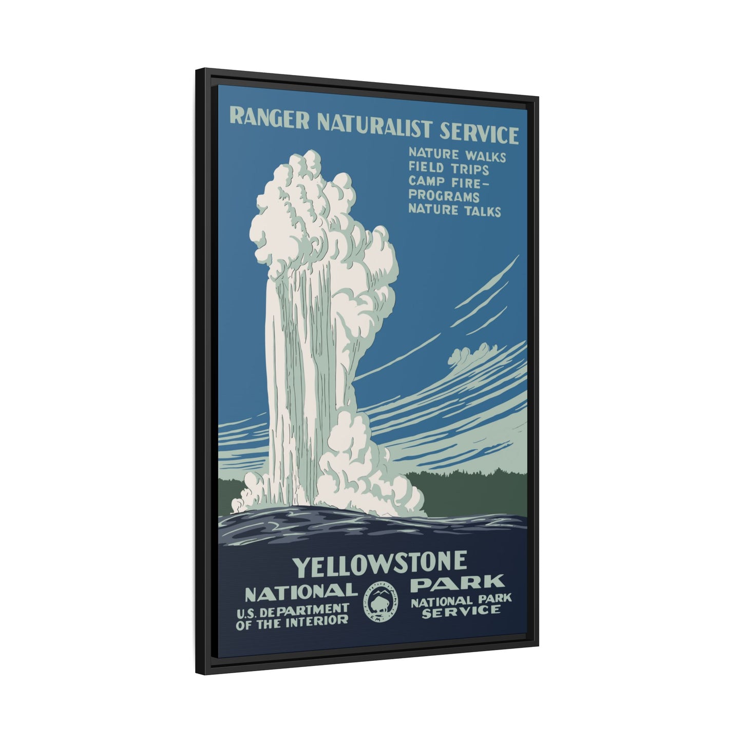 Yellowstone National Park Framed Canvas - WPA Poster
