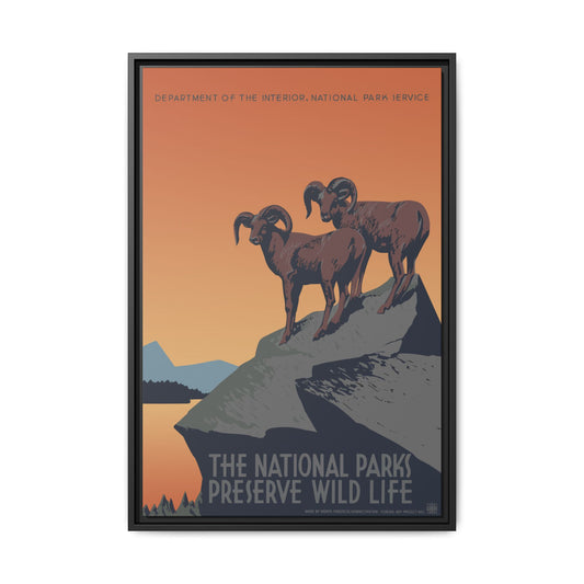 Preserve Wildlife National Park Framed Canvas - WPA Poster