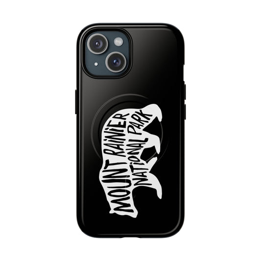Mount Rainier National Park iPhone Case with MagSafe - Black Bear Design