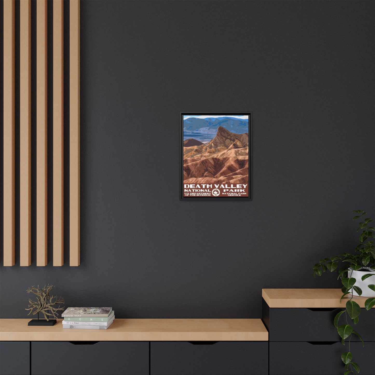 Death Valley National Park Framed Canvas - WPA Poster Zabriskie Point