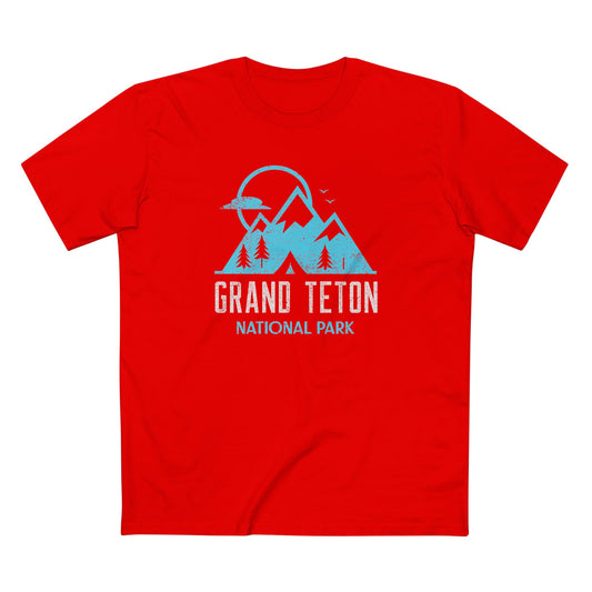 Grand Teton National Park T-Shirt Stamp in Red