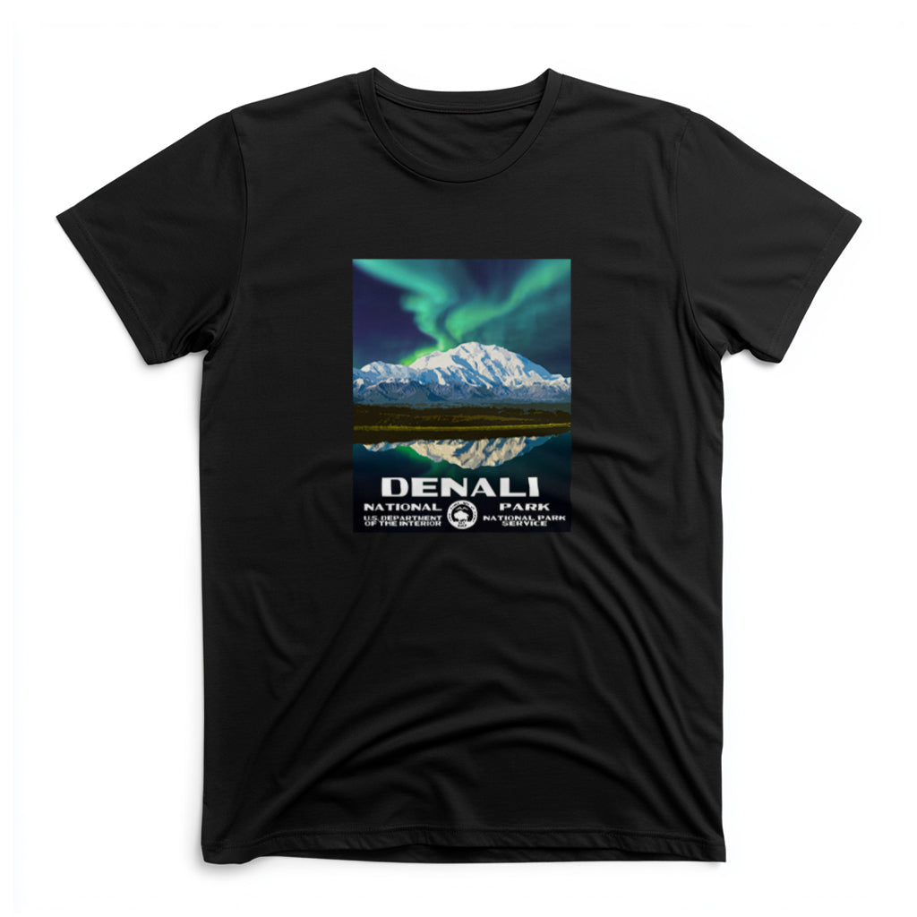 Denali National Park T-Shirt - WPA Design in Black