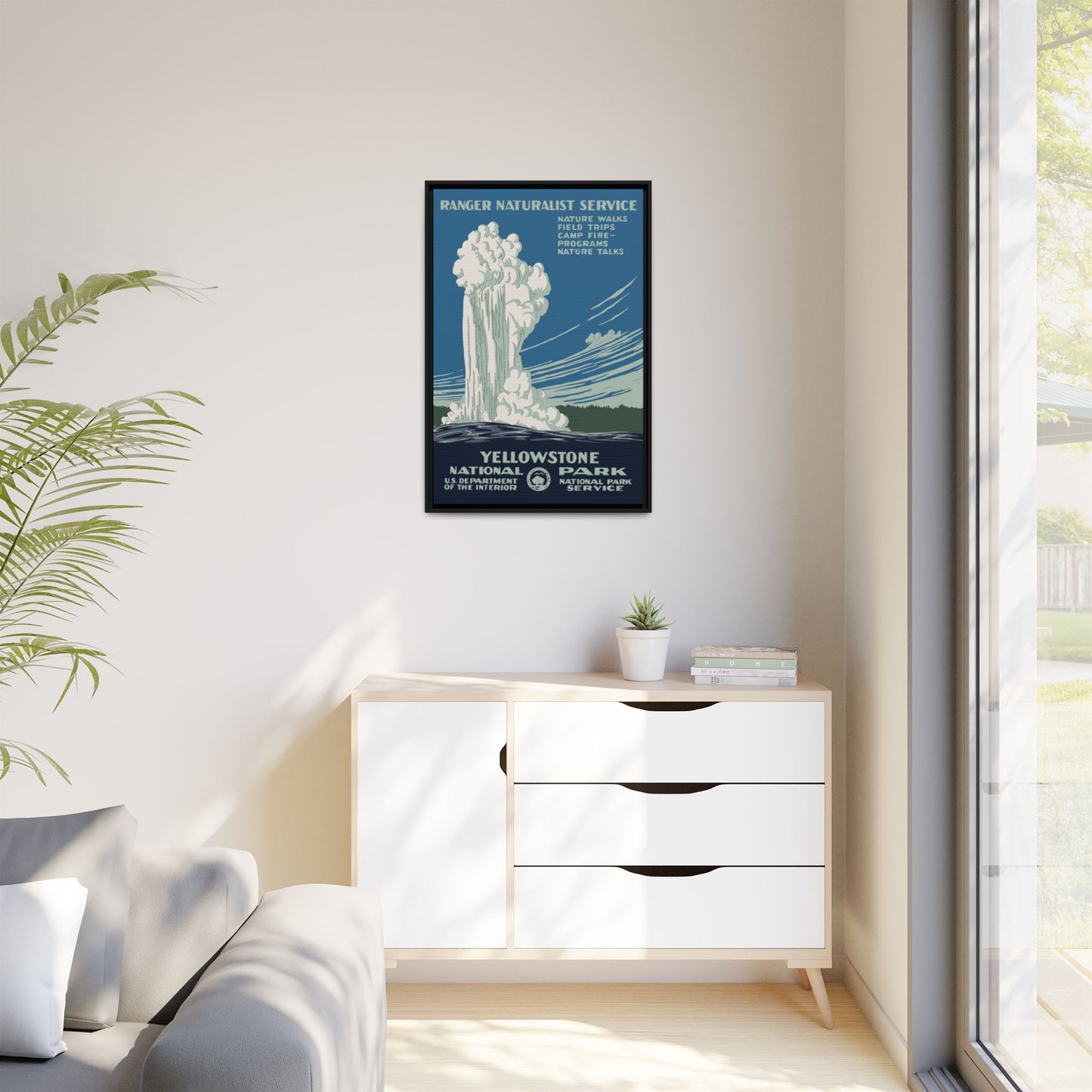 Yellowstone National Park Framed Canvas - WPA Poster