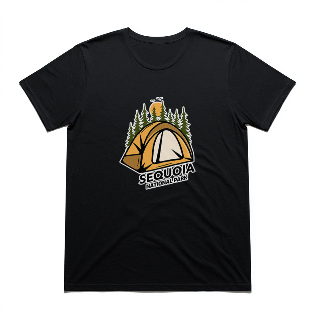 Sequoia National Park T-Shirt - Camping in Black