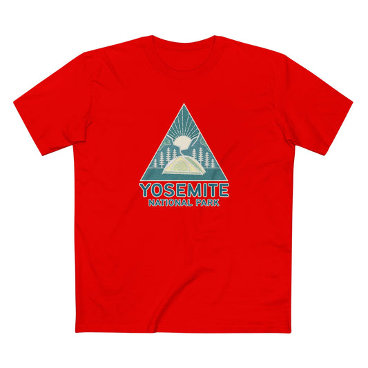 Yosemite National Park T-Shirt Sunrise Triangle Graphic in Red