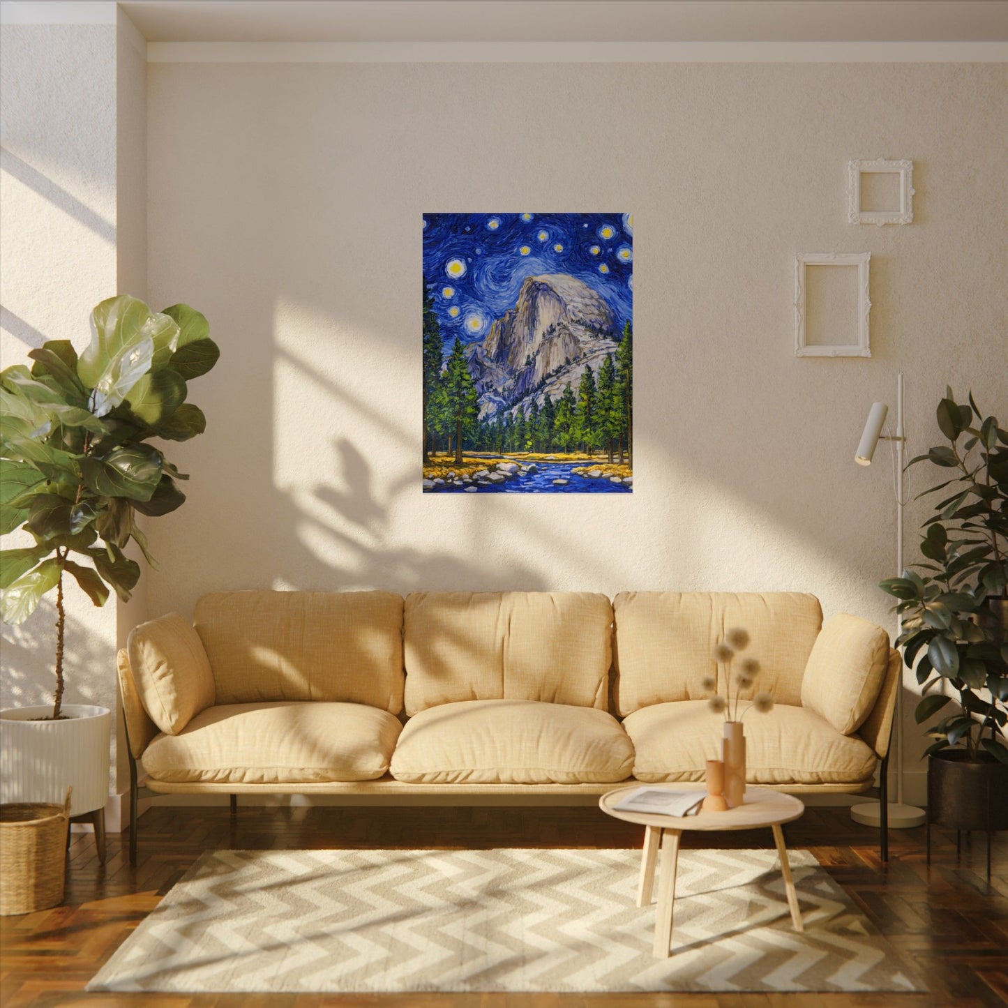 Yosemite National Park Starry Night Poster - Premium Textured Paper