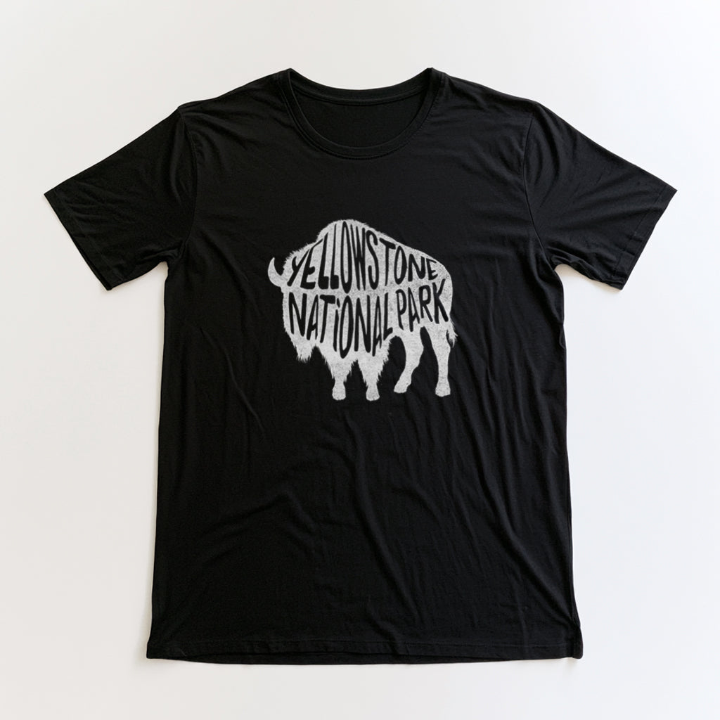 Yellowstone National Park T-Shirt - Bison in Black