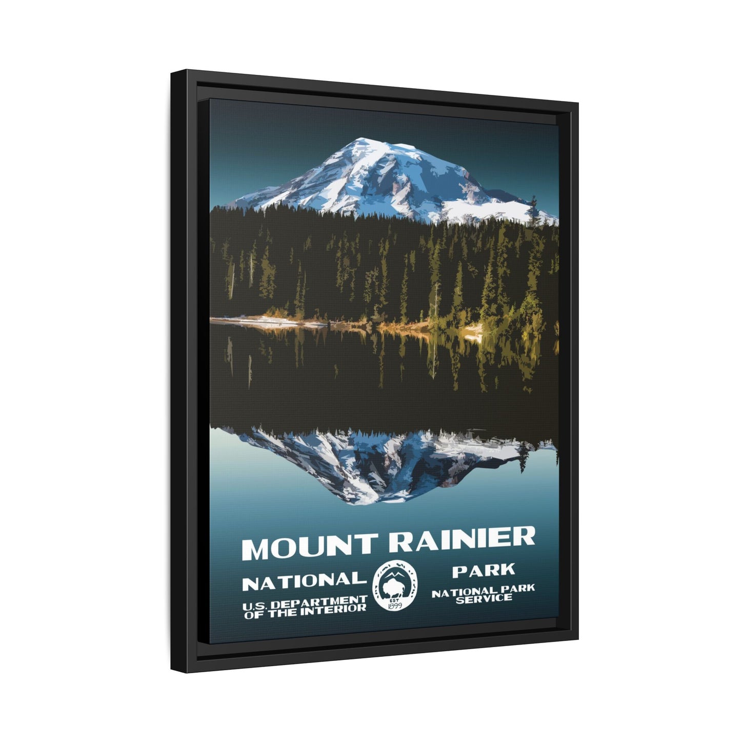 Mount Rainier National Park Framed Canvas - WPA Poster