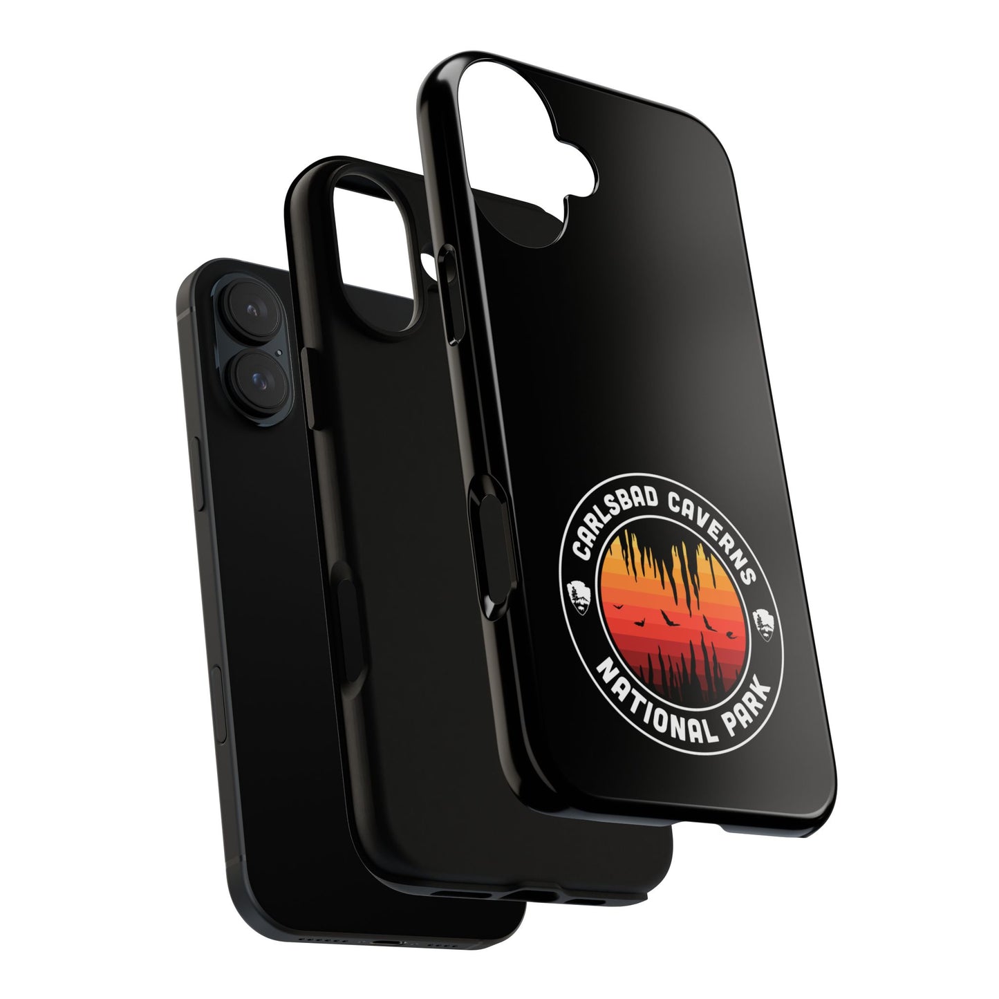 Carlsbad Caverns National Park Phone Case - Orange Round Emblem Design