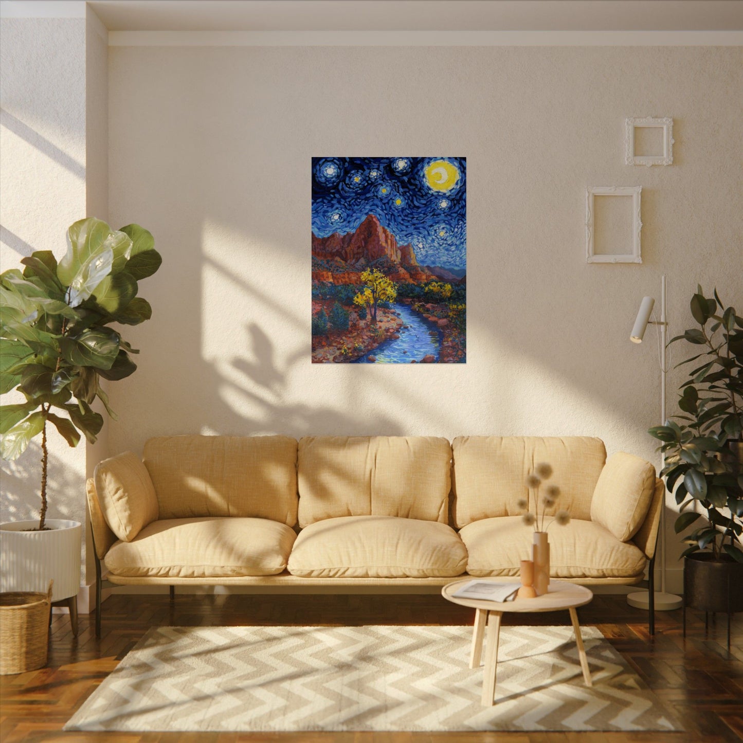 Zion National Park Starry Night Poster - Premium Textured Paper