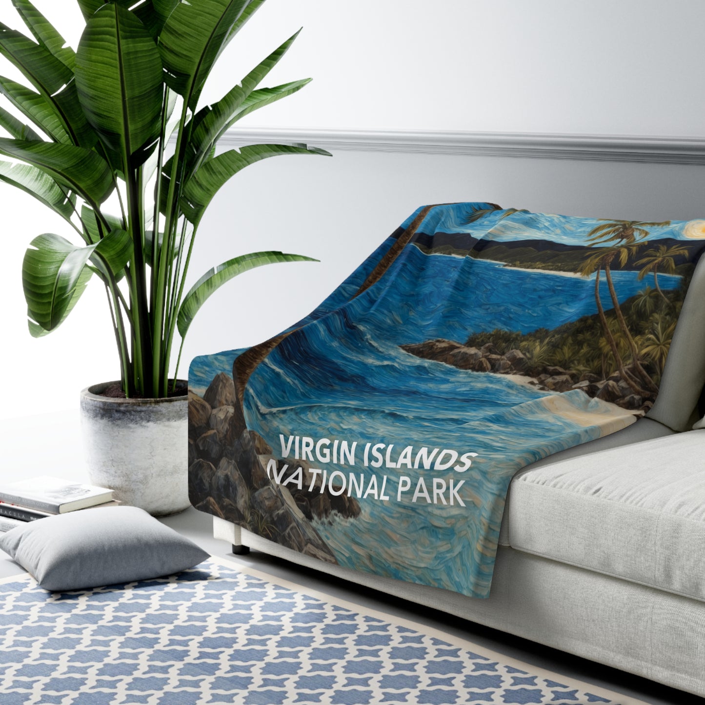 Virgin Islands National Park Sherpa Blanket - The Starry Night
