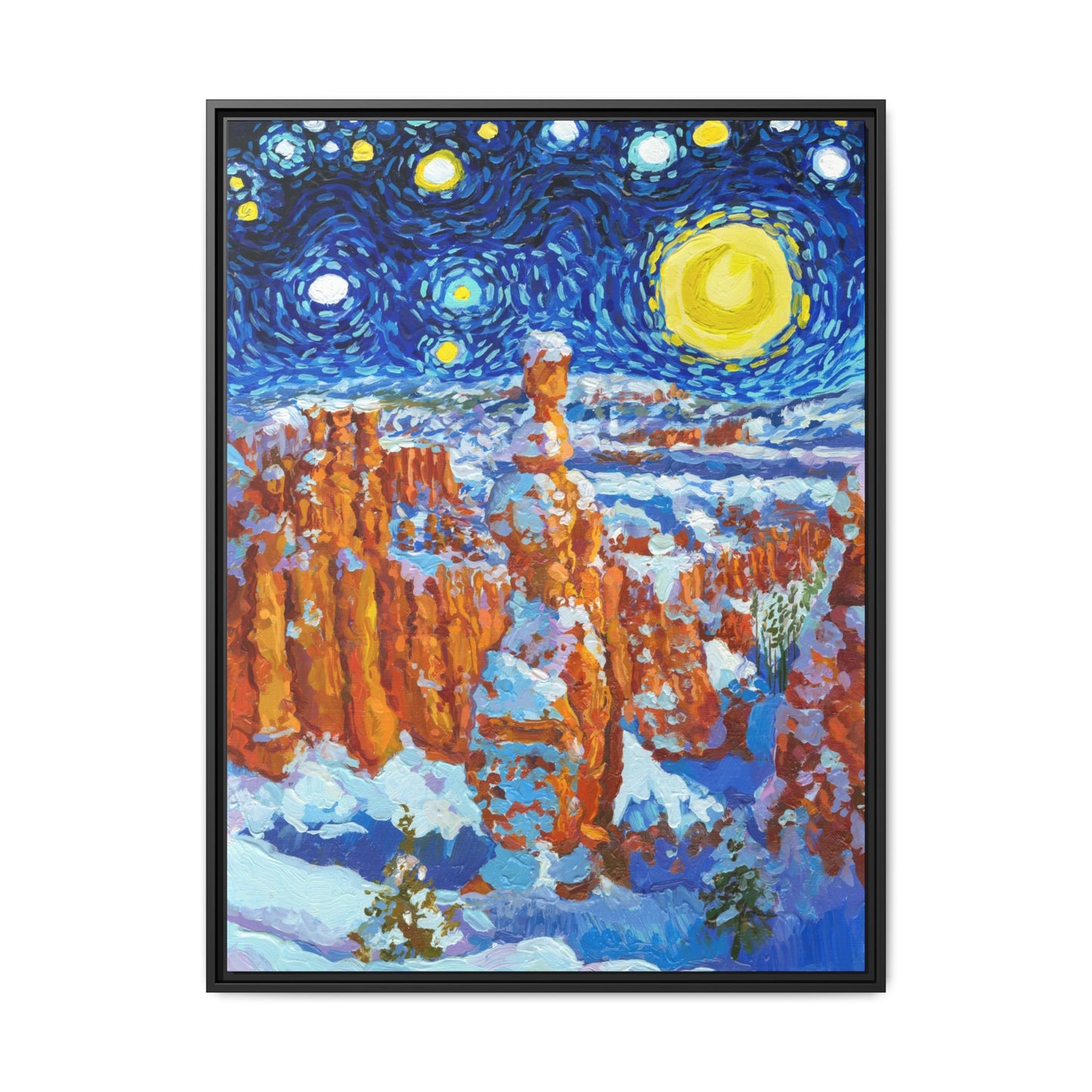 Bryce Canyon National Park Framed Canvas - The Starry Night