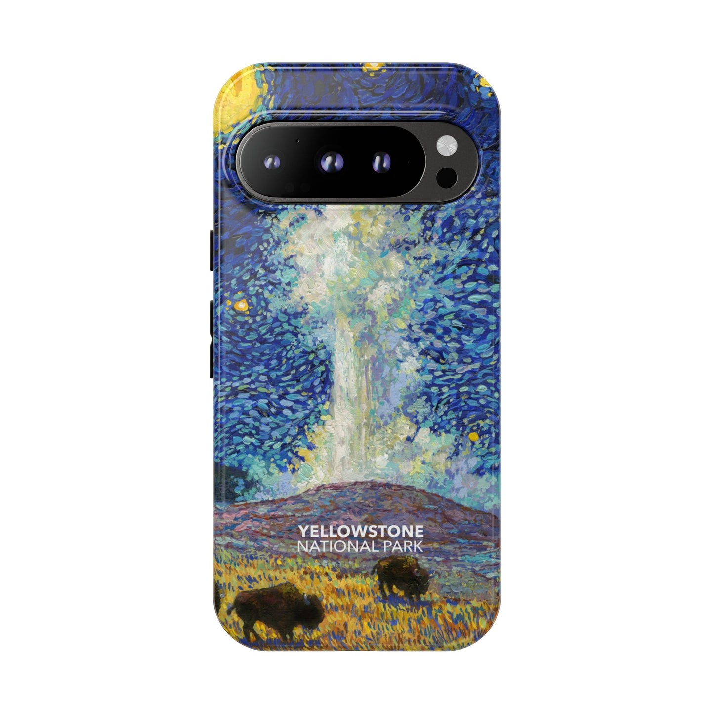 Yellowstone National Park Phone Case - Old Faithful Starry Night