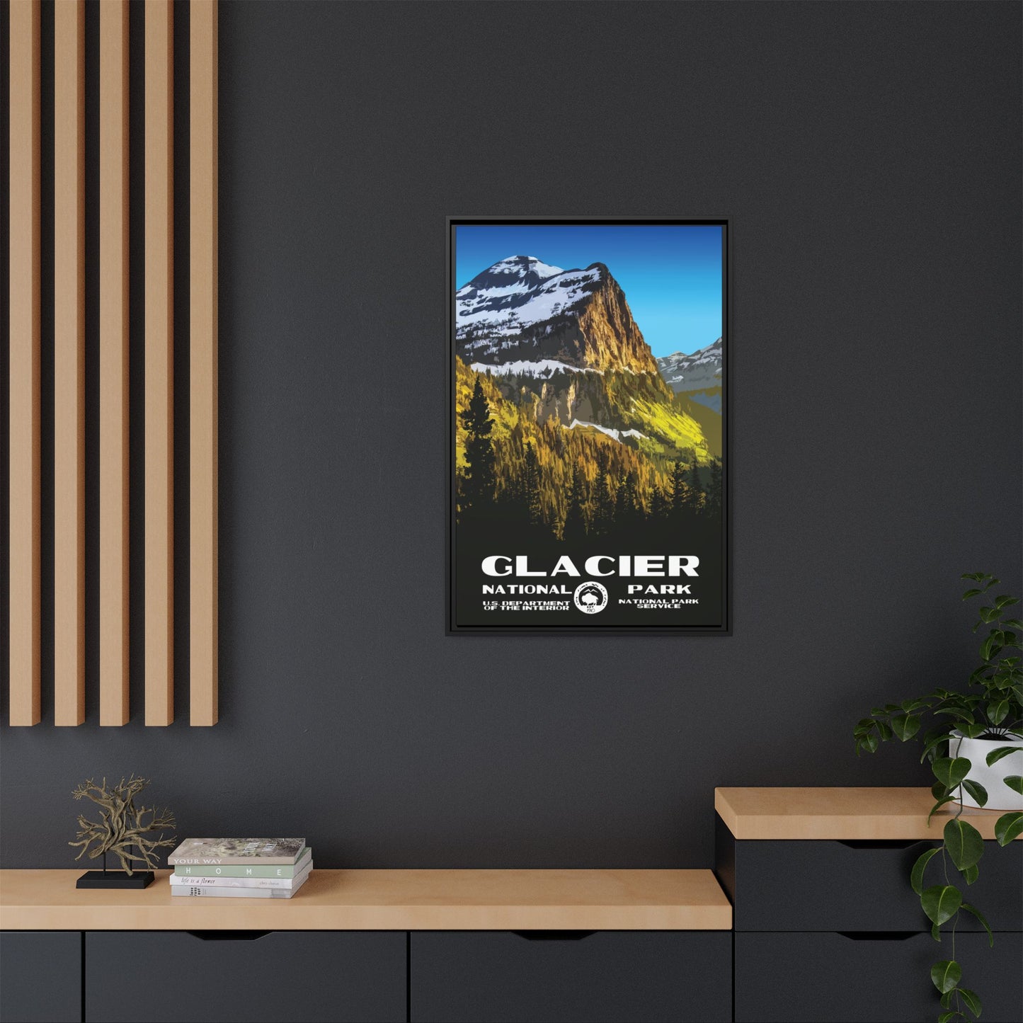 Glacier National Park Framed Canvas - WPA Poster