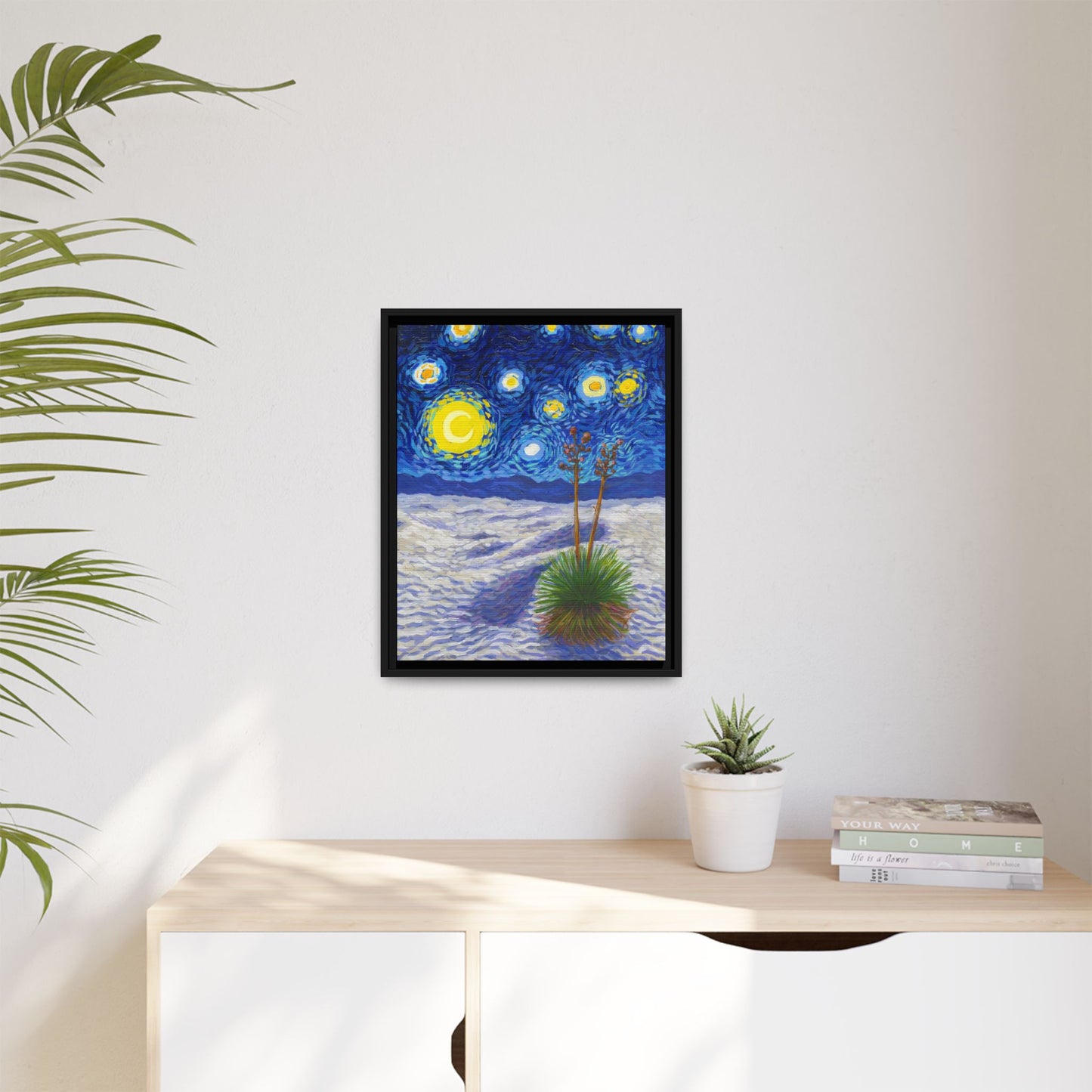 White Sands National Park Framed Canvas - The Starry Night