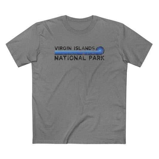 Virgin Islands National Park T-Shirt - Blue Vintage Stretched Sunrise in Athletic Heather