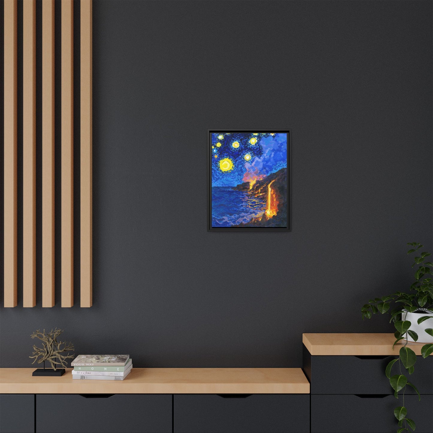 Hawai'i Volcanoes National Park Framed Canvas - The Starry Night