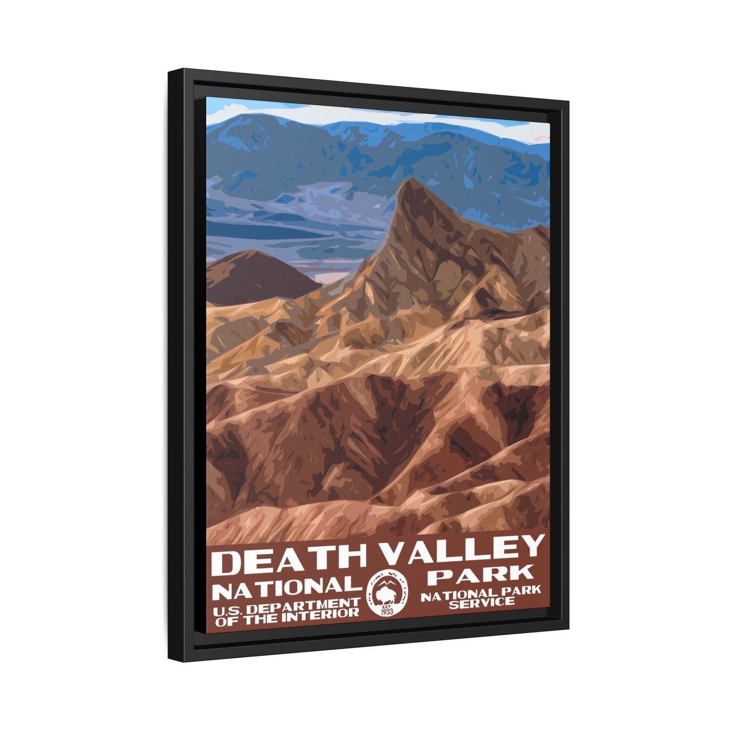 Death Valley National Park Framed Canvas - WPA Poster Zabriskie Point