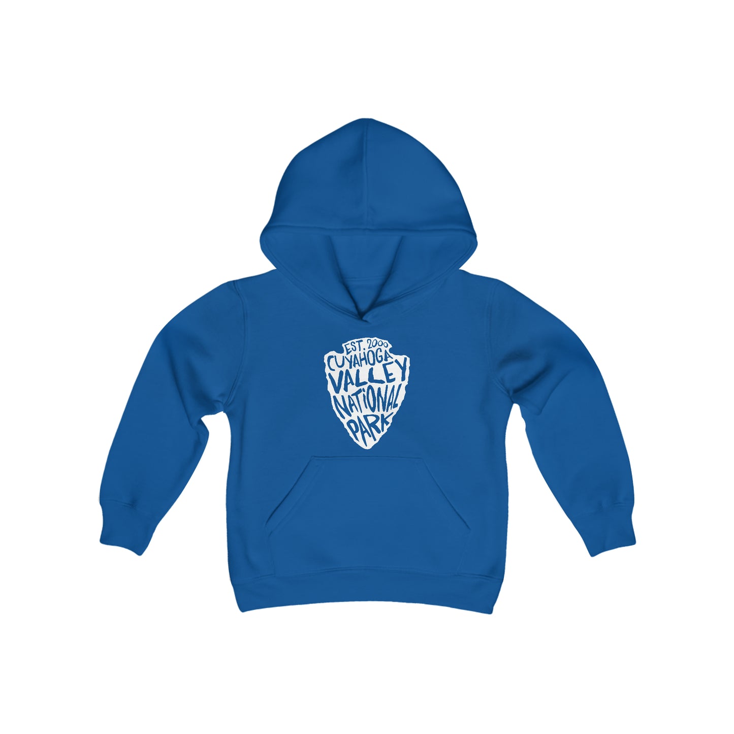 Cuyahoga Valley National Park Kids hoodie showcasing a National Park Service arrowhead design