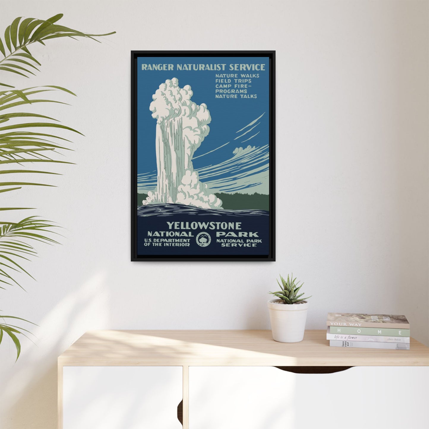 Yellowstone National Park Framed Canvas - WPA Poster