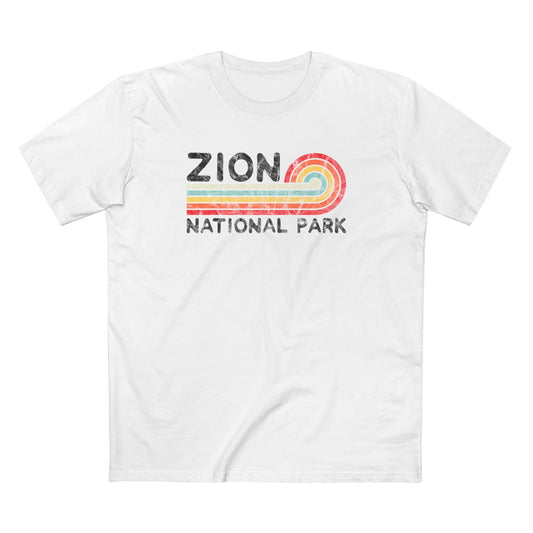 Zion National Park T-Shirt - Vintage Stretched Sunrise in White