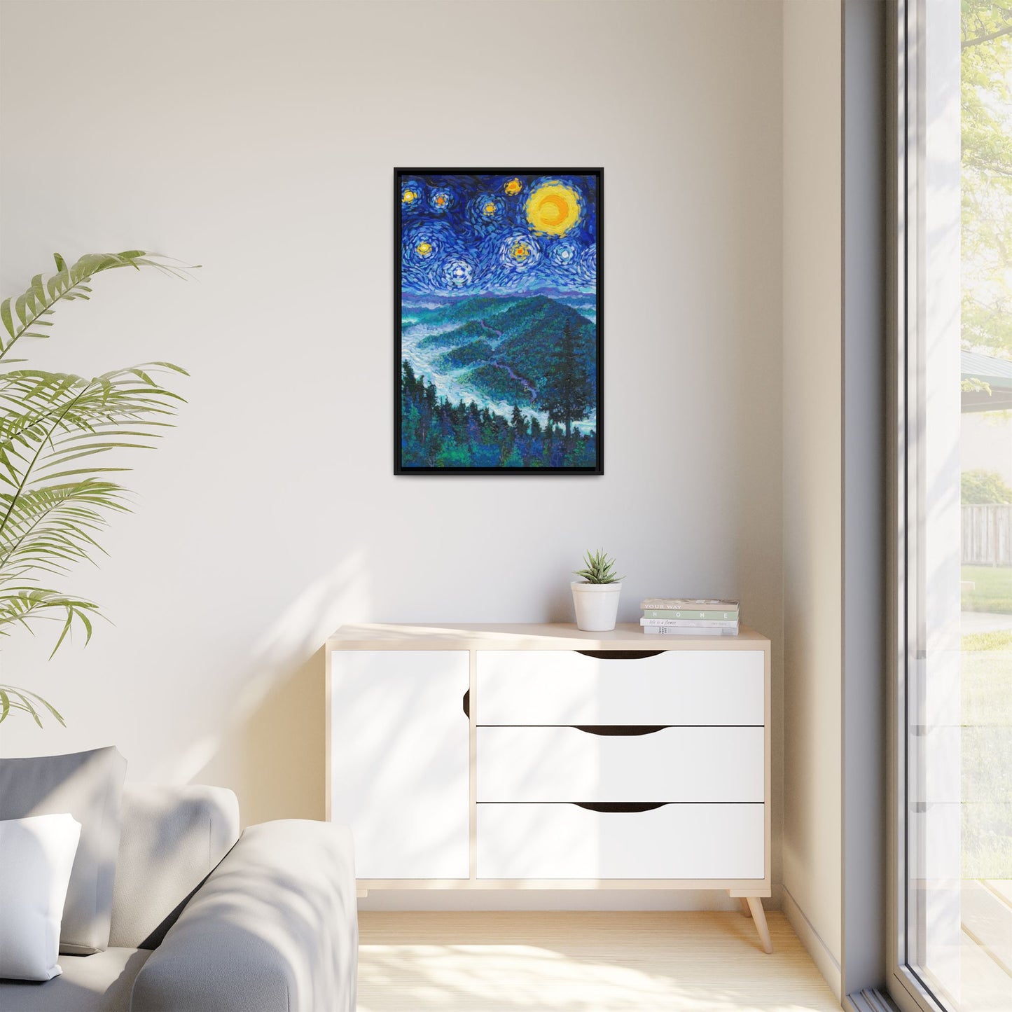 Great Smoky Mountains National Park Framed Canvas - The Starry Night