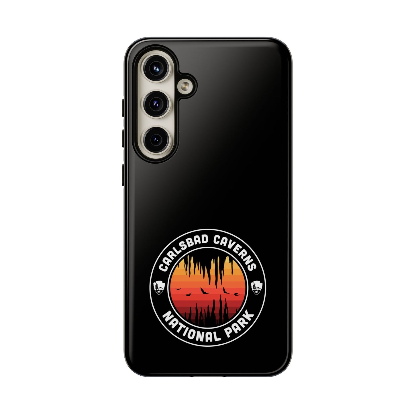 Carlsbad Caverns National Park Phone Case - Orange Round Emblem Design