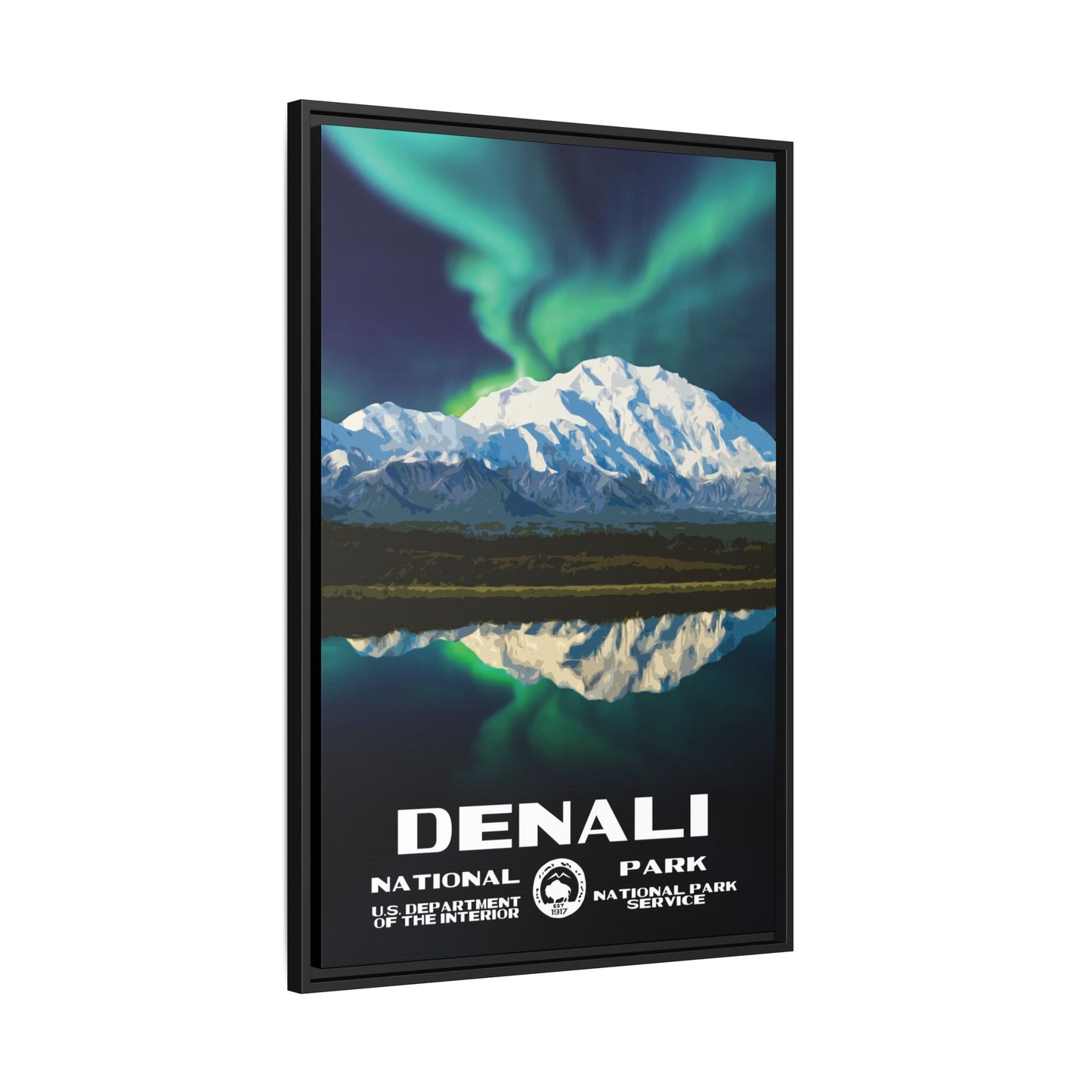 Denali National Park Framed Canvas - WPA Poster