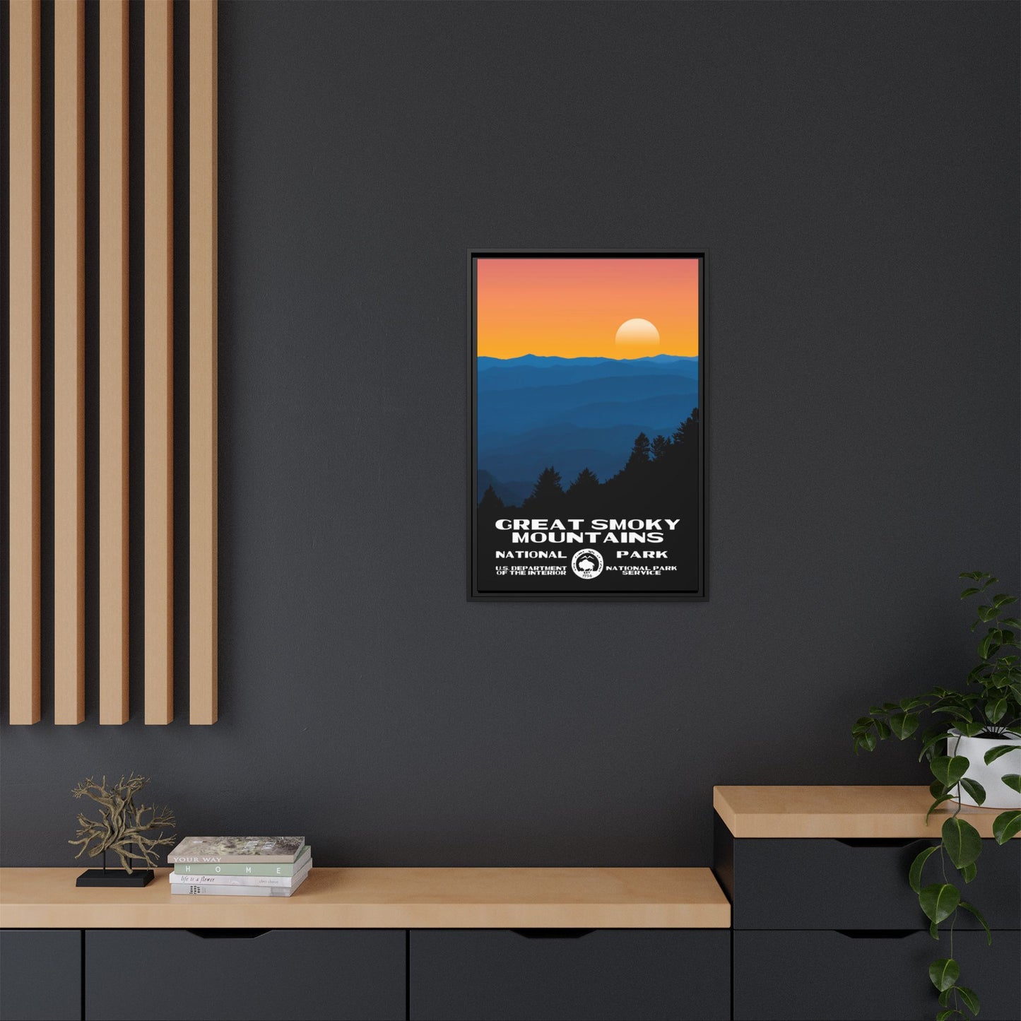 Great Smoky Mountains National Park Framed Canvas - WPA Poster