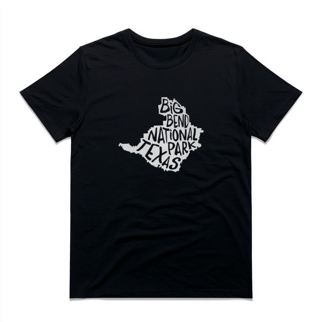 Big Bend National Park T-Shirt - Map in Black