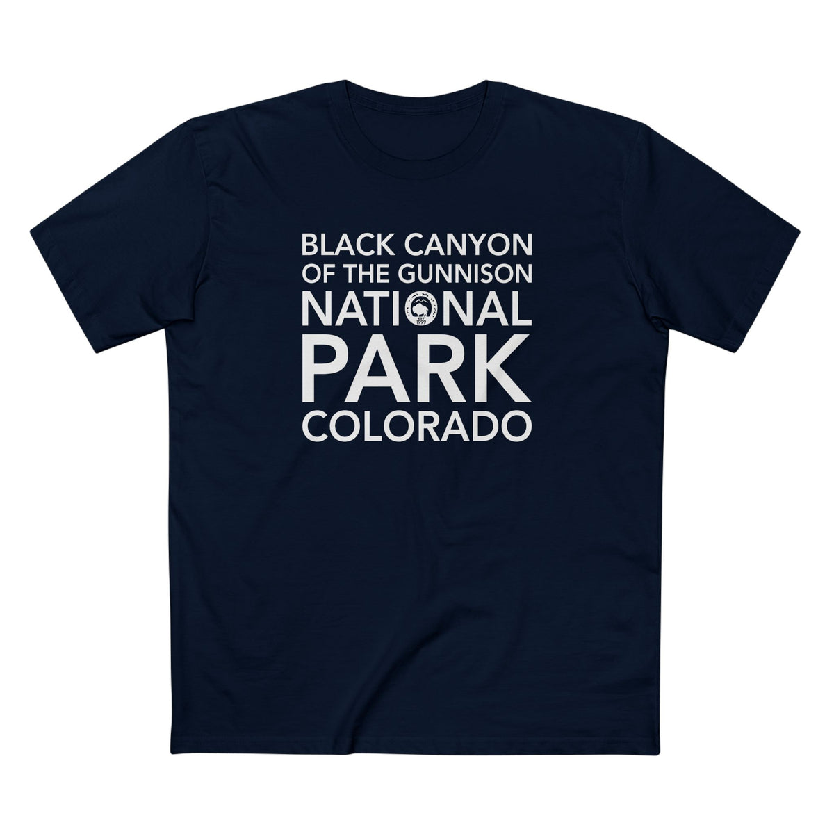 Black Canyon of the Gunnison National Park T-Shirt Block Text in Navy