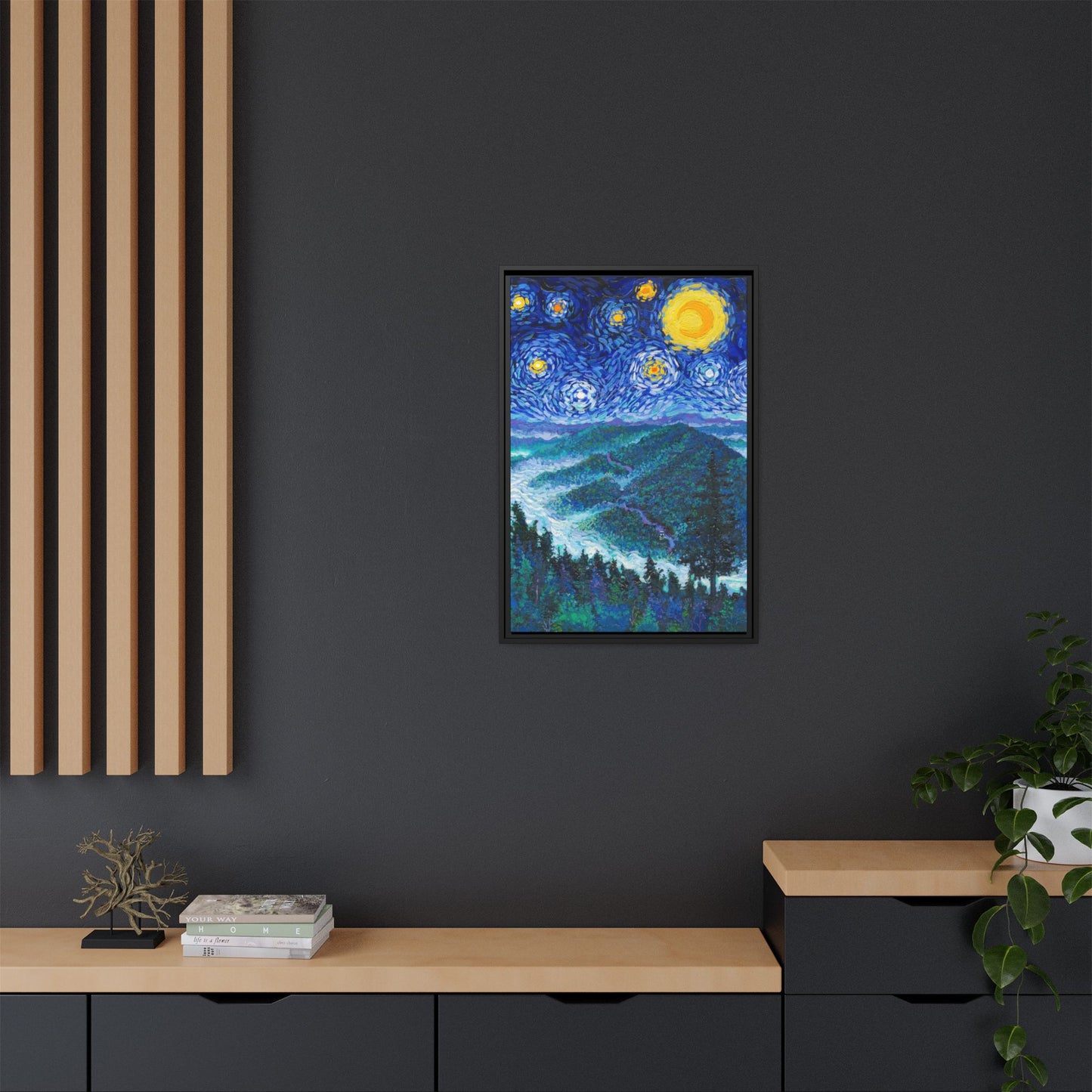 Great Smoky Mountains National Park Framed Canvas - The Starry Night