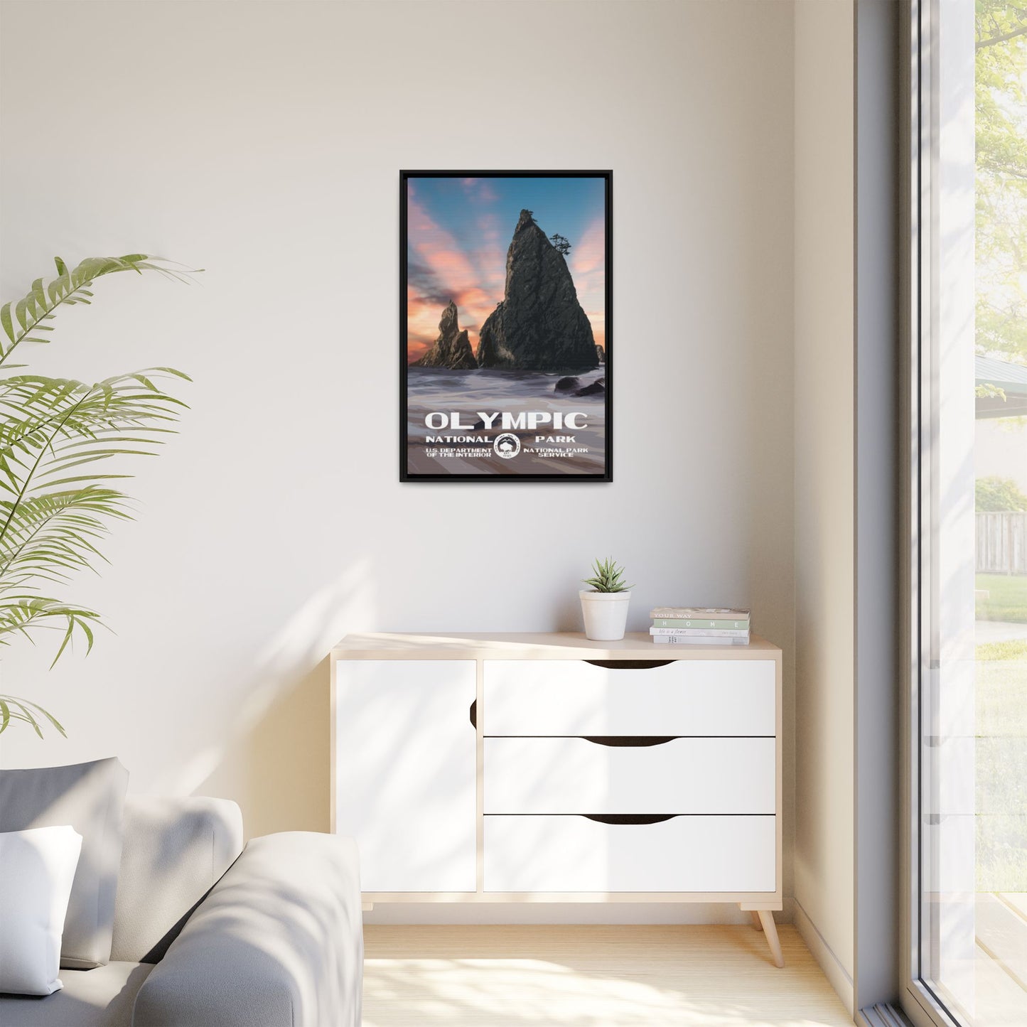 Olympic National Park Framed Canvas - WPA Poster