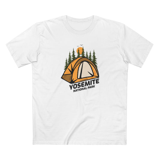 Yosemite National Park T-Shirt - Camping in White