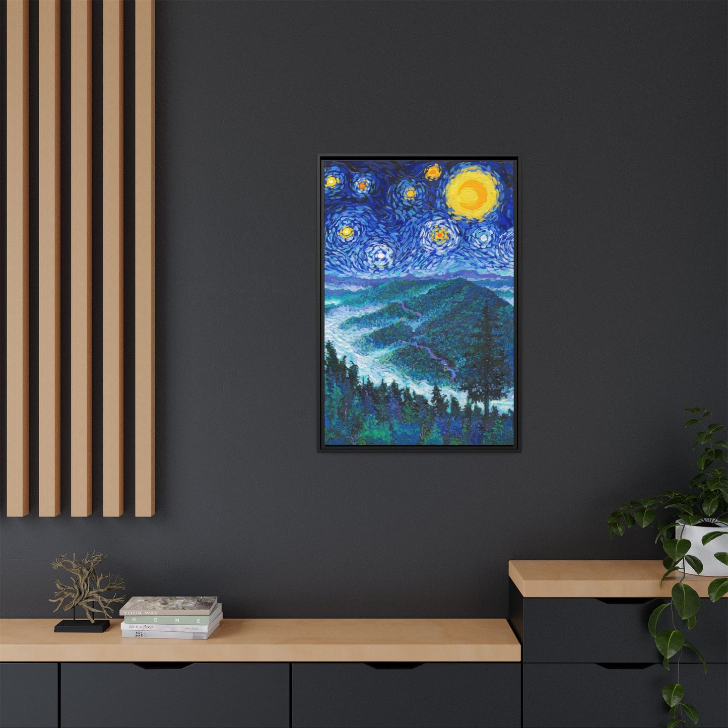 Great Smoky Mountains National Park Framed Canvas - The Starry Night