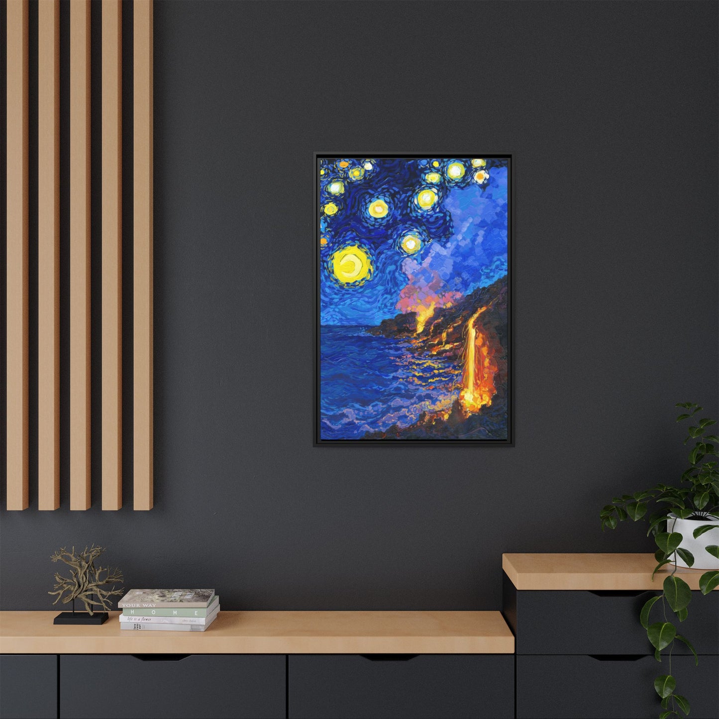 Hawai'i Volcanoes National Park Framed Canvas - The Starry Night