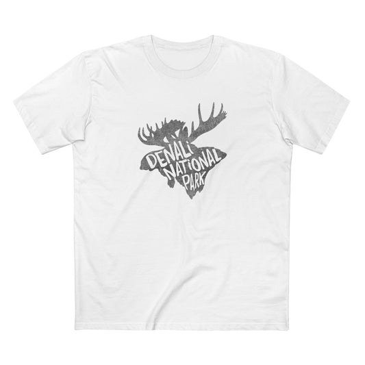 Denali National Park T-Shirt - Moose in White