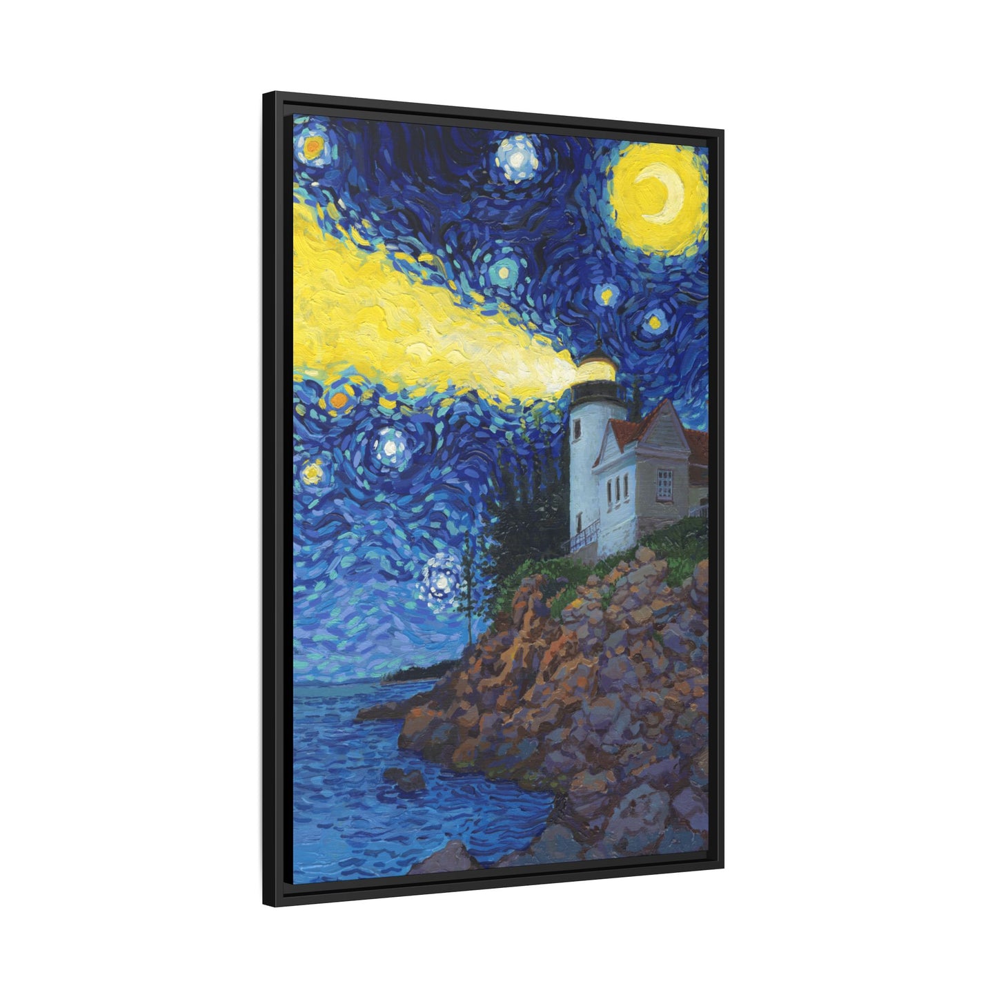 Acadia National Park Framed Canvas - The Starry Night