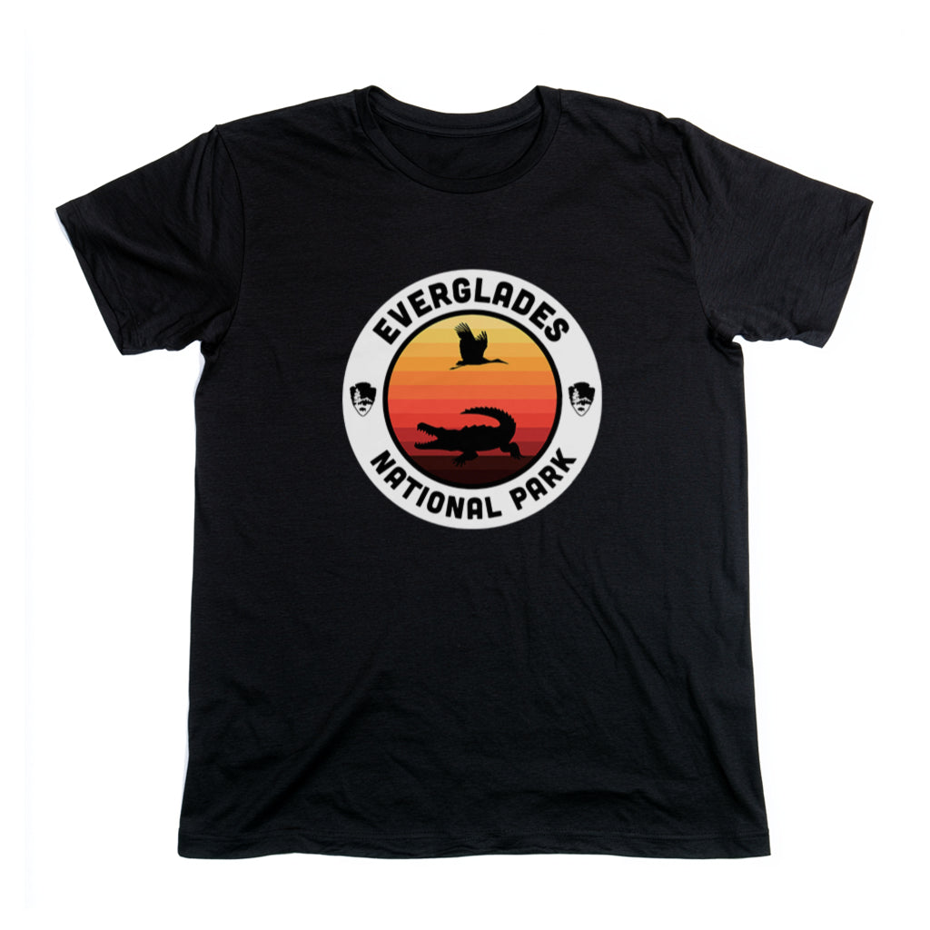 Everglades National Park T-Shirt - Round Badge Design in Black