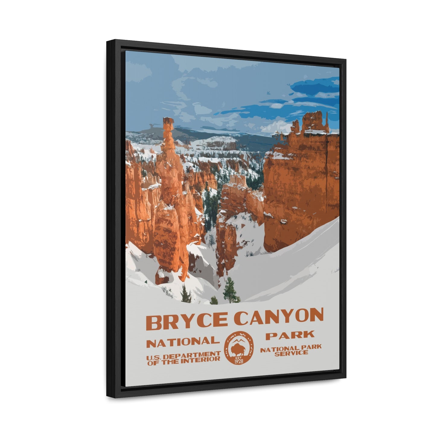 Bryce Canyon National Park Framed Canvas - WPA Poster