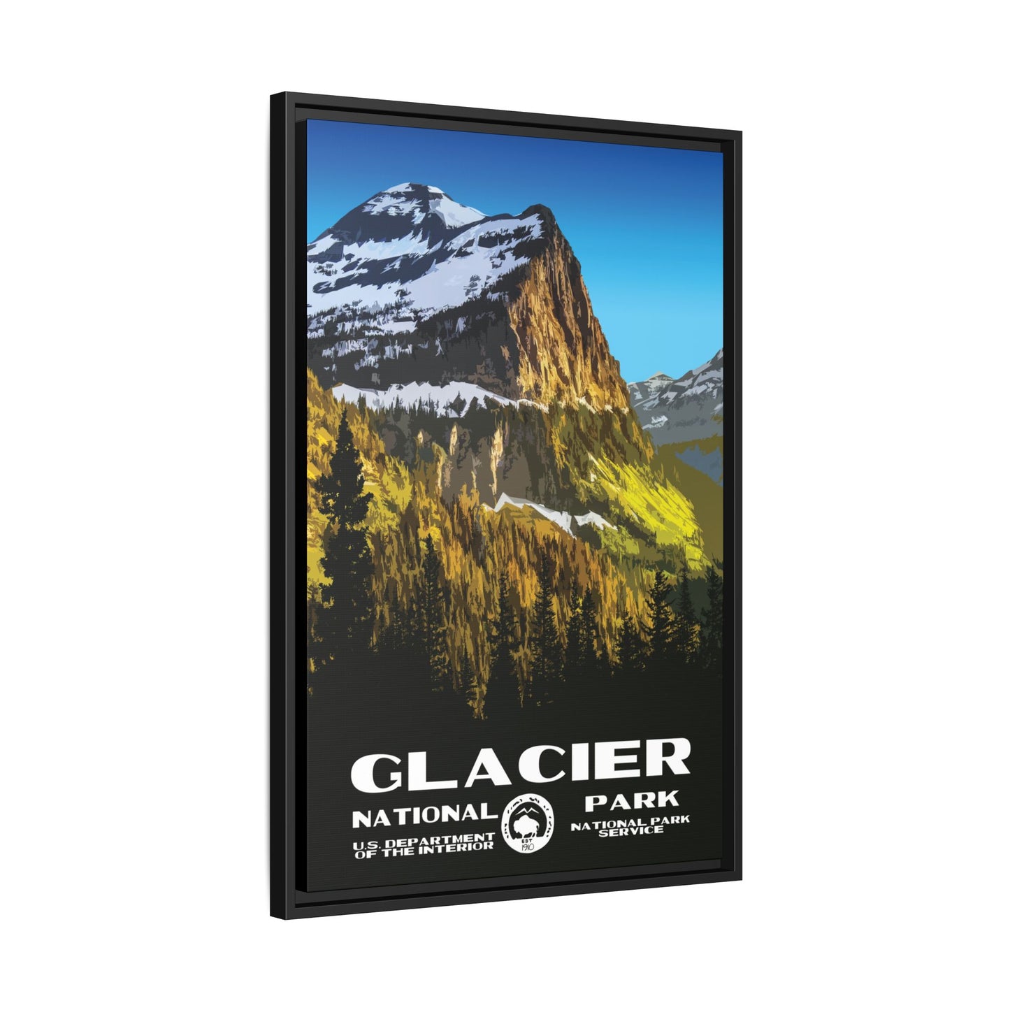 Glacier National Park Framed Canvas - WPA Poster