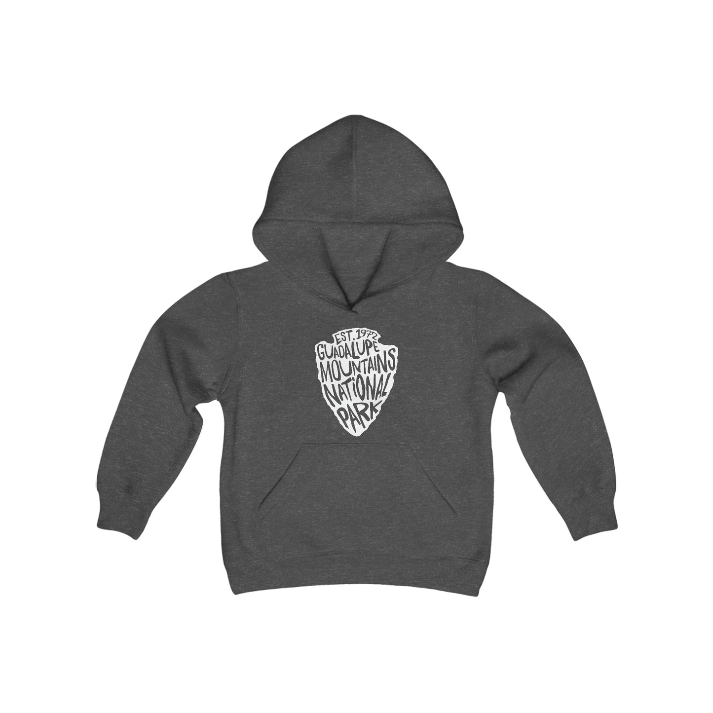 Guadalupe Mountains National Park Kids Hoodie - Arrowhead Chunky Text