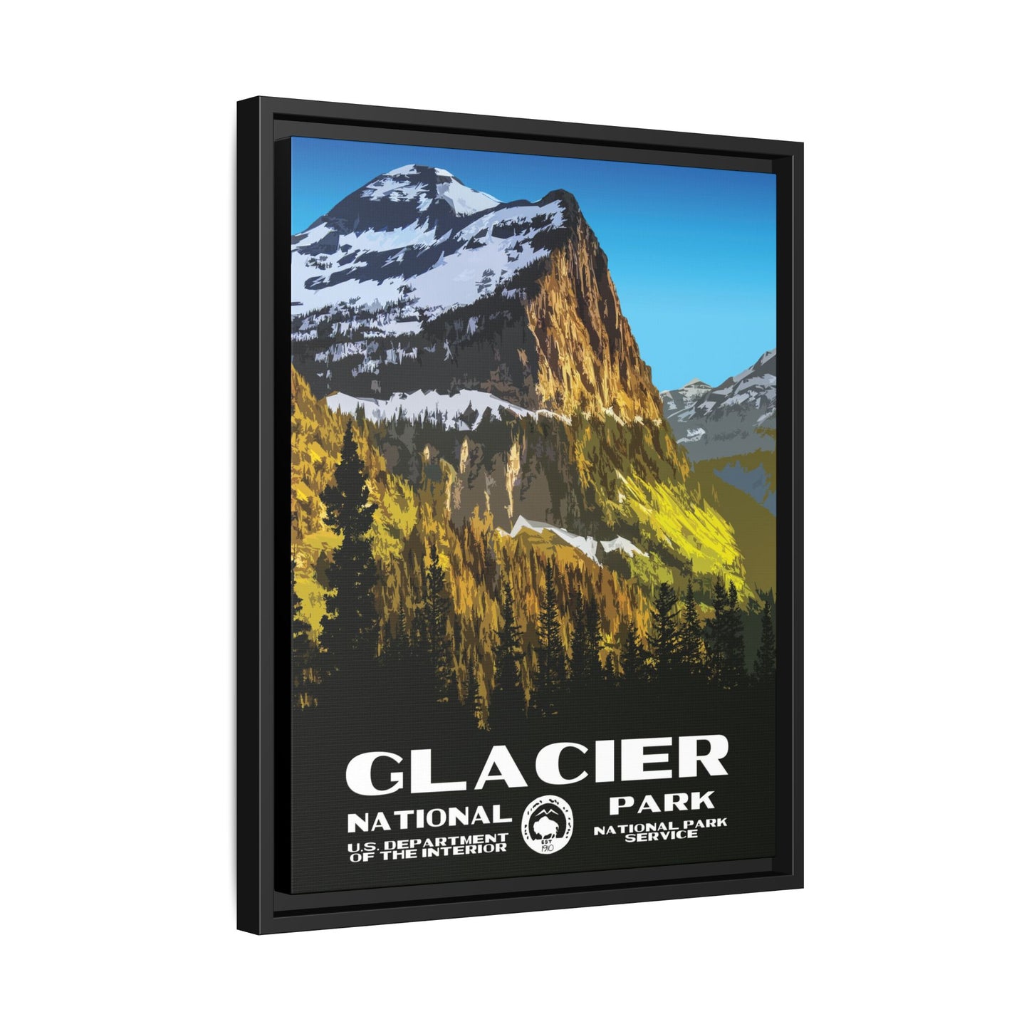 Glacier National Park Framed Canvas - WPA Poster