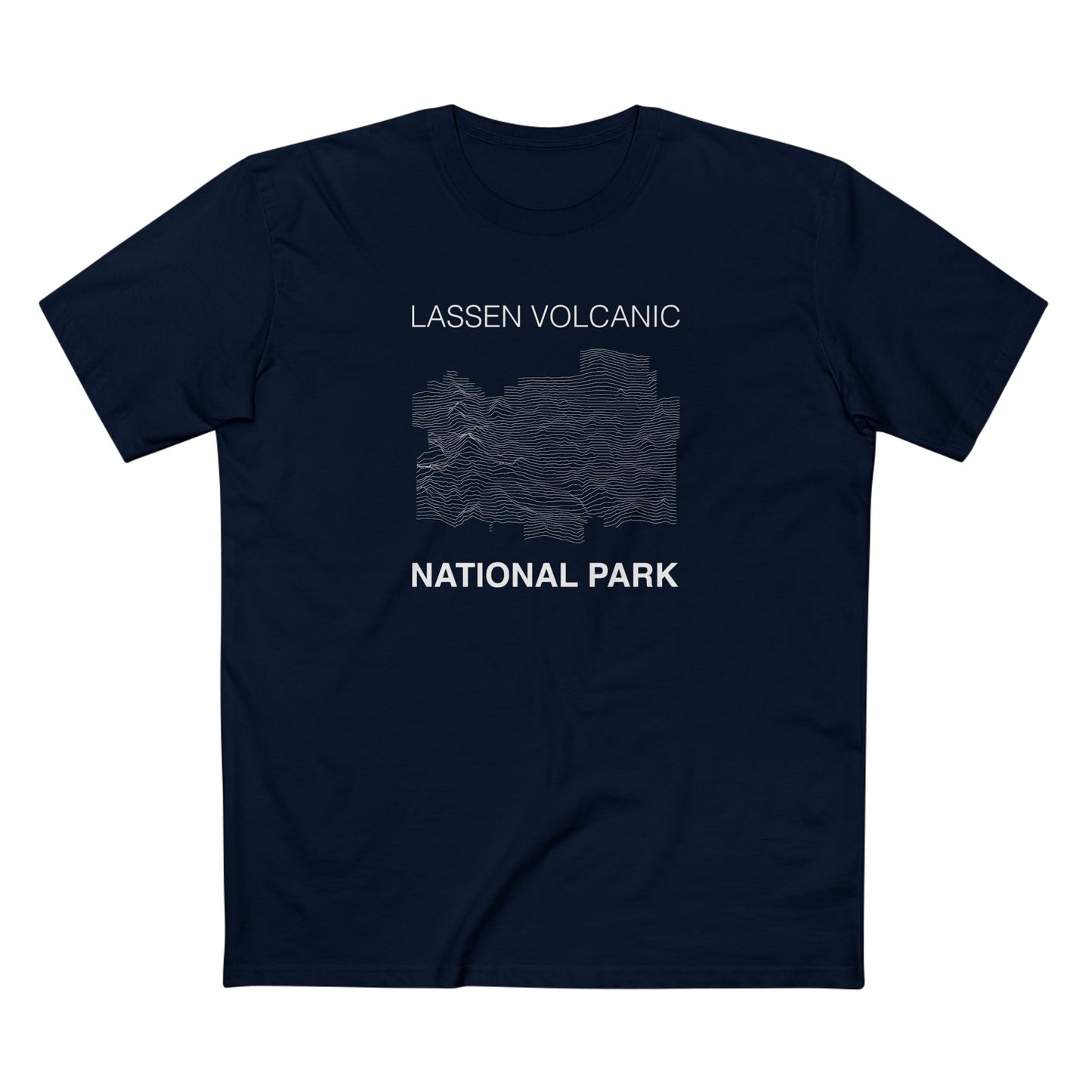 Lassen Volcanic National Park T-Shirt Lines in Navy