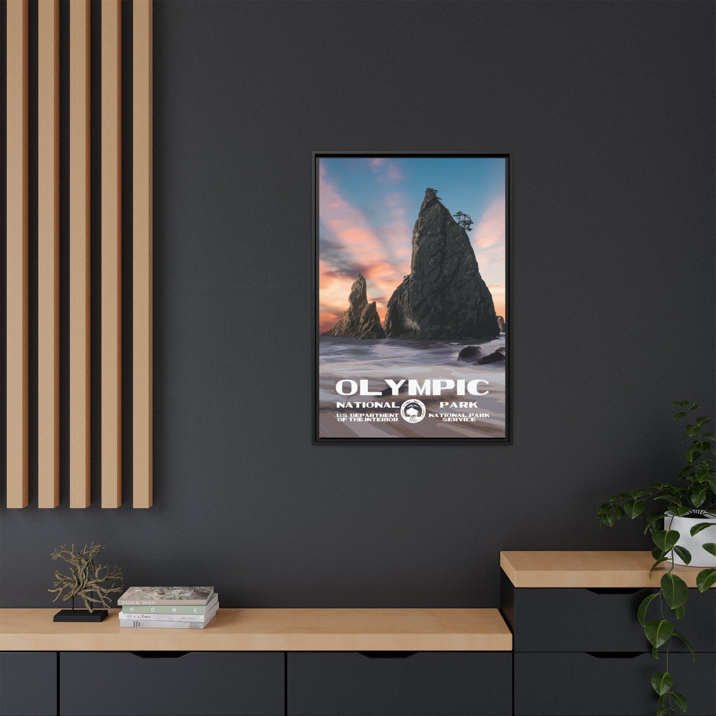 Olympic National Park Framed Canvas - WPA Poster