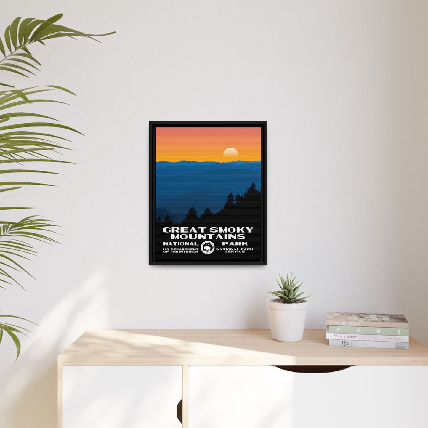 Great Smoky Mountains National Park Framed Canvas - WPA Poster
